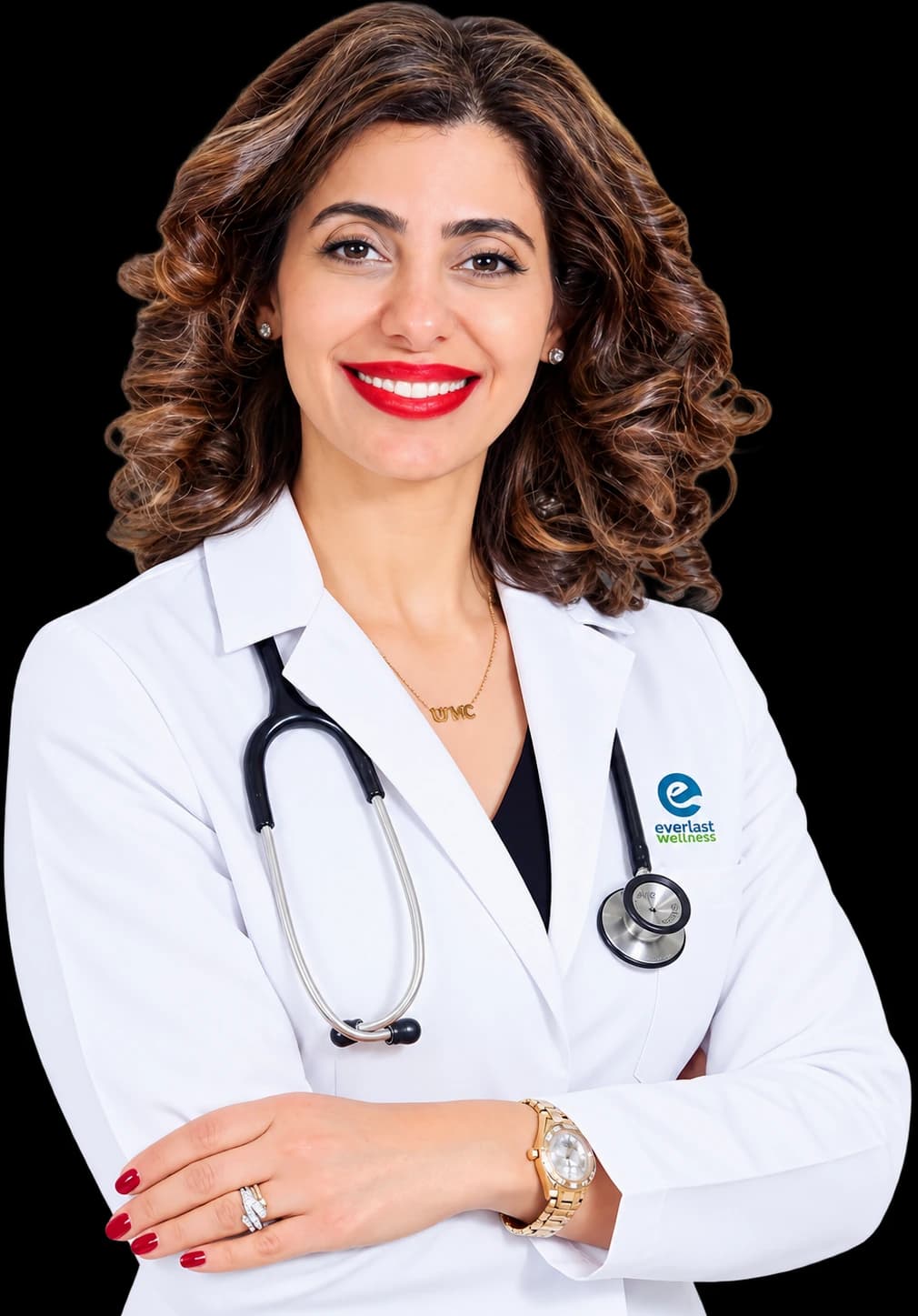 Dr. Christeen Youssef, aesthetic dermatologist, in a white coat